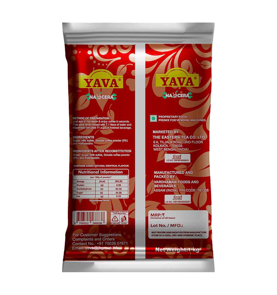 instant coffee - packaging back